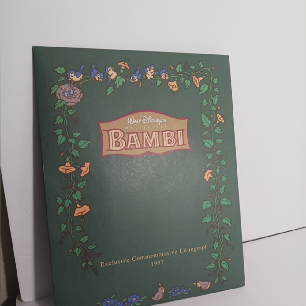 Walt Disney Store Bambi 1997 Exclusive Commemorative Lithograph Envelope 14"x11"